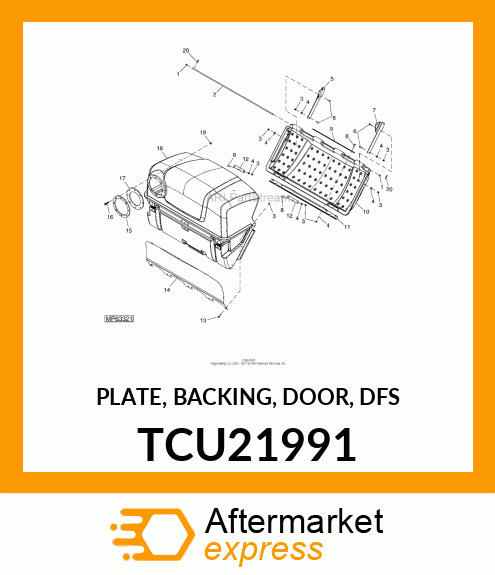 PLATE, BACKING, DOOR, DFS TCU21991