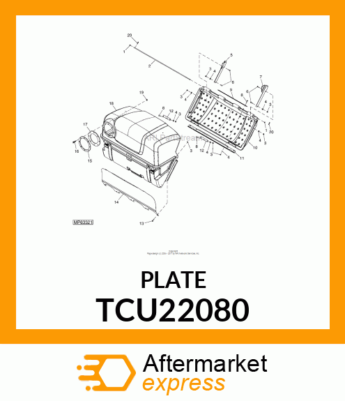 PLATE, 3 BAG/DFS HOPPER SEAL TCU22080