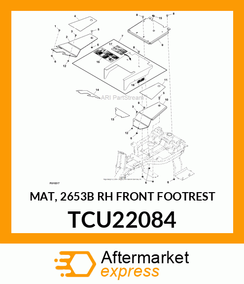 MAT, 2653B RH FRONT FOOTREST TCU22084