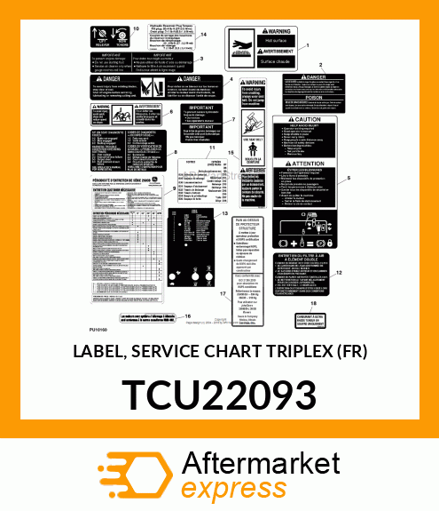 LABEL, SERVICE CHART TRIPLEX (FR) TCU22093