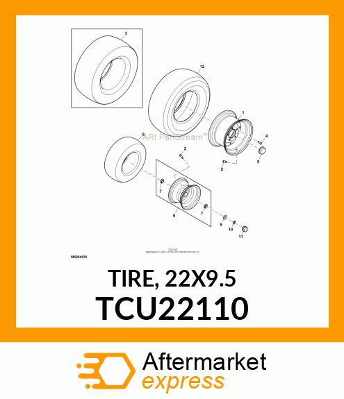 TIRE, 22X9.5 TCU22110