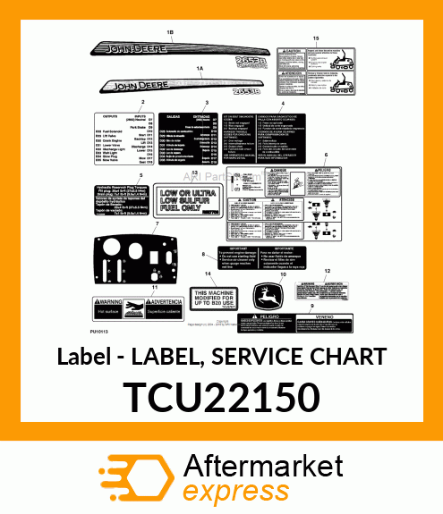 LABEL, SERVICE CHART TRIPLEX (ENG) TCU22150