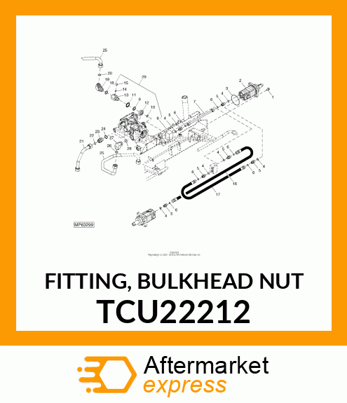 FITTING, BULKHEAD NUT TCU22212