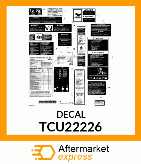 LABEL, CONTROL MODULE (FRENCH) TCU22226