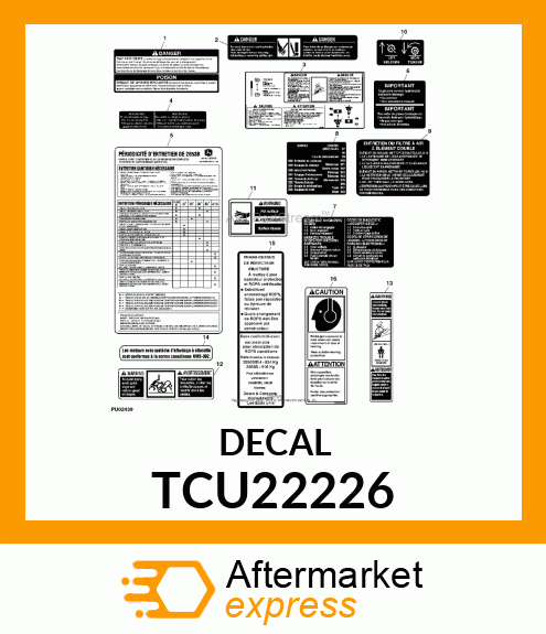 LABEL, CONTROL MODULE (FRENCH) TCU22226