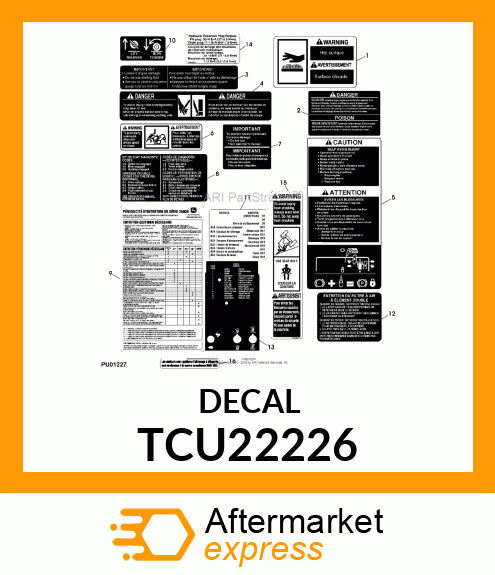 LABEL, CONTROL MODULE (FRENCH) TCU22226