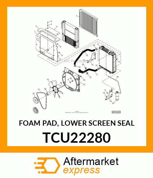 FOAM PAD, LOWER SCREEN SEAL TCU22280