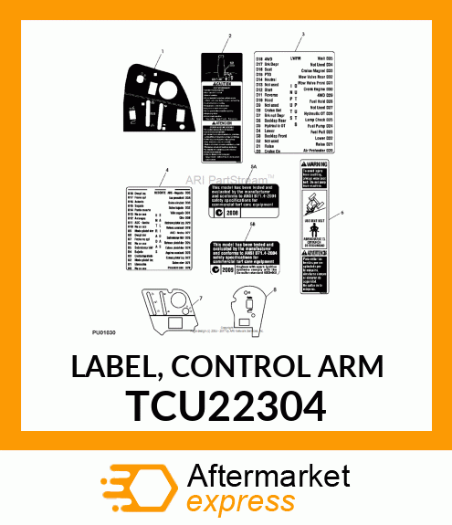 LABEL, CONTROL ARM TCU22304