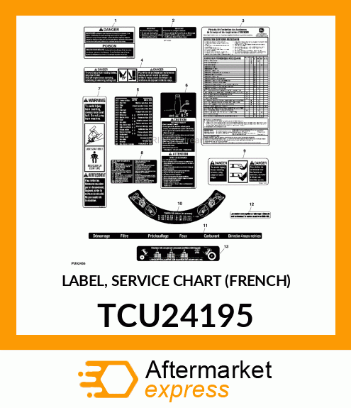 LABEL, SERVICE CHART (FRENCH) TCU24195