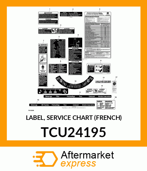 LABEL, SERVICE CHART (FRENCH) TCU24195