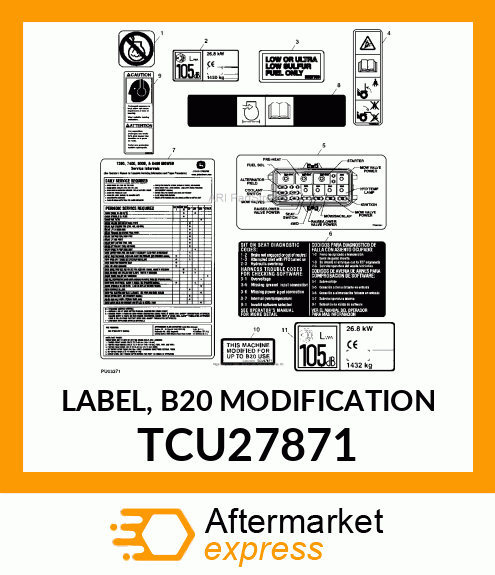 LABEL, B20 MODIFICATION TCU27871