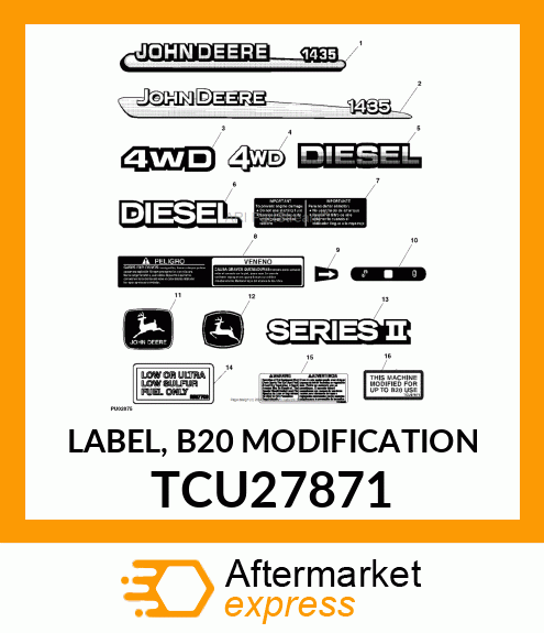 LABEL, B20 MODIFICATION TCU27871