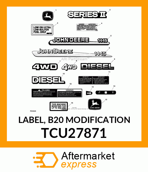 LABEL, B20 MODIFICATION TCU27871