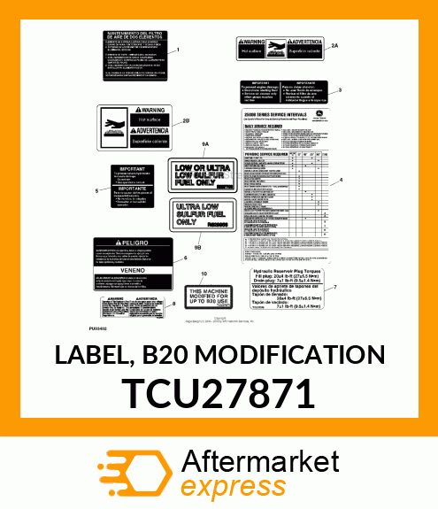 LABEL, B20 MODIFICATION TCU27871