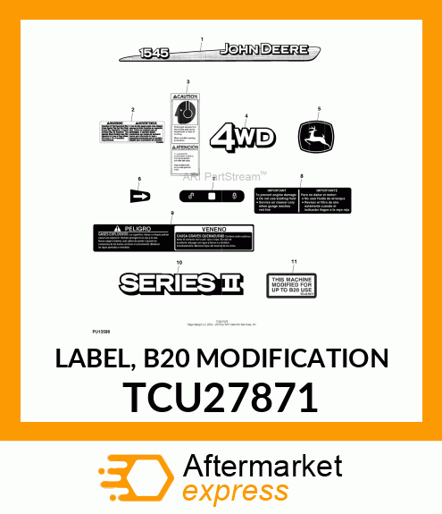 LABEL, B20 MODIFICATION TCU27871