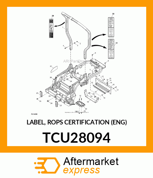 LABEL, ROPS CERTIFICATION (ENG) TCU28094