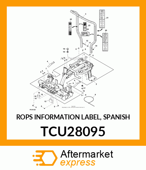 ROPS INFORMATION LABEL, SPANISH TCU28095