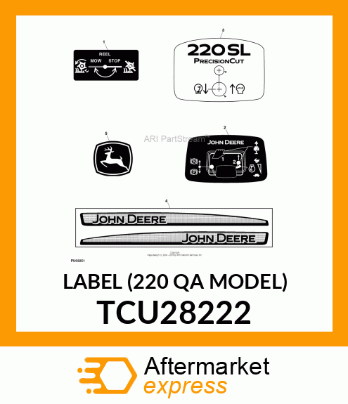 LABEL (220 QA MODEL) TCU28222