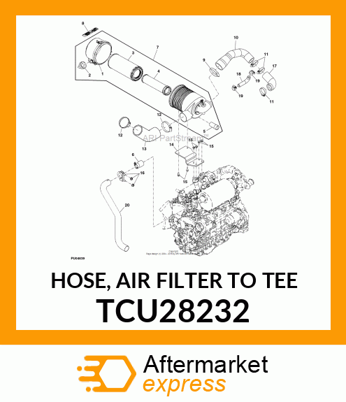 HOSE, AIR FILTER TO TEE TCU28232