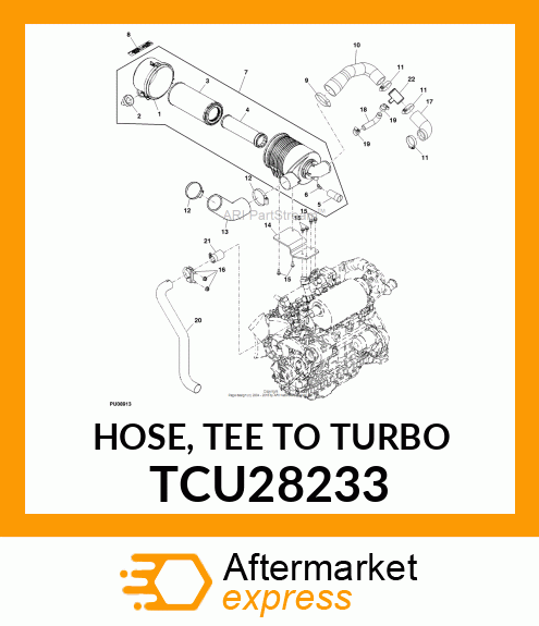 HOSE, TEE TO TURBO TCU28233