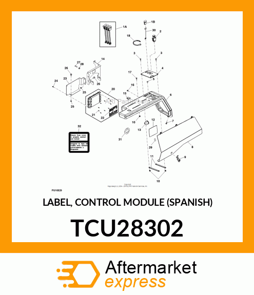 LABEL, CONTROL MODULE (SPANISH) TCU28302