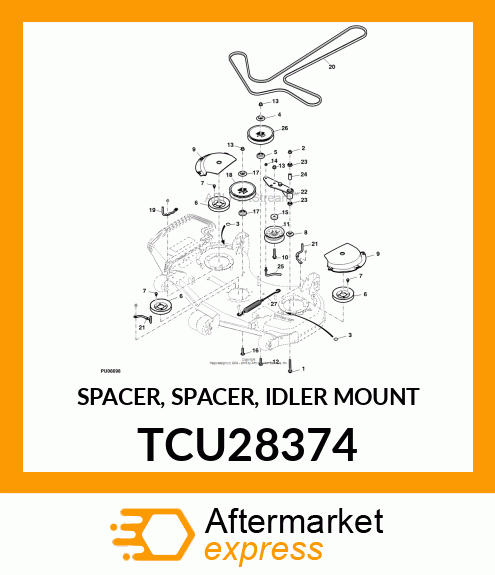 SPACER, SPACER, IDLER MOUNT TCU28374