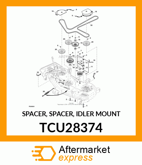 SPACER, SPACER, IDLER MOUNT TCU28374