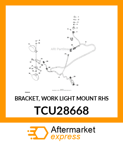 BRACKET, WORK LIGHT MOUNT RHS TCU28668