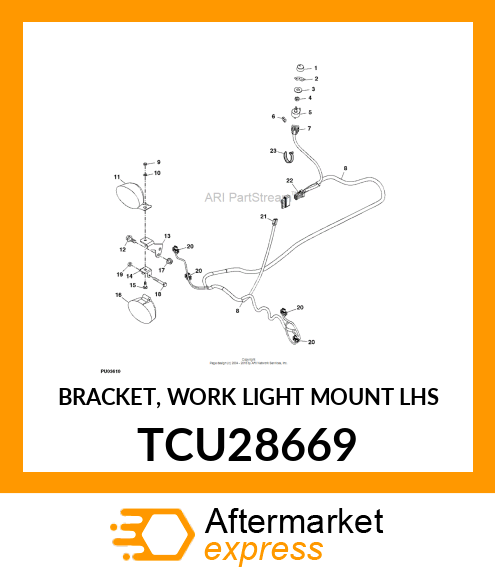 BRACKET, WORK LIGHT MOUNT LHS TCU28669