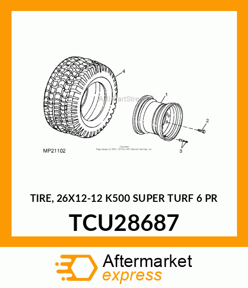 TIRE, 26X12 TCU28687