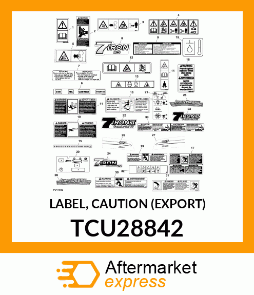 LABEL, CAUTION (EXPORT) TCU28842