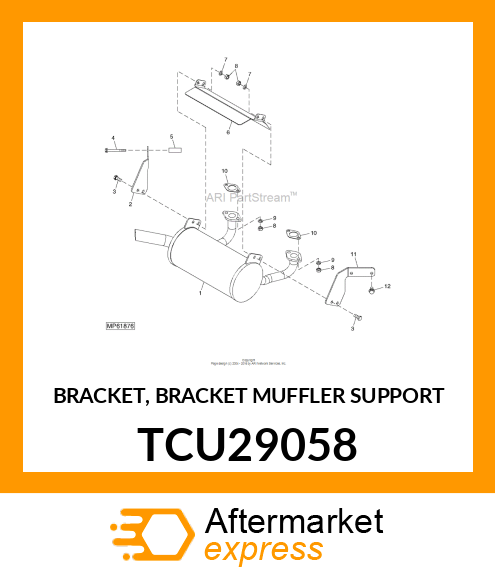 BRACKET, BRACKET MUFFLER SUPPORT TCU29058