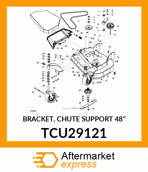 BRACKET, CHUTE SUPPORT 48" TCU29121