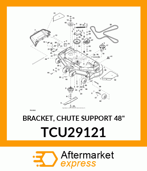 BRACKET, CHUTE SUPPORT 48" TCU29121