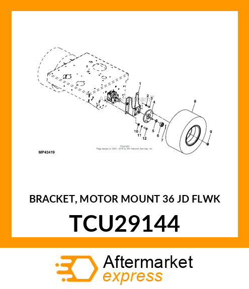 BRACKET, MOTOR MOUNT 36 JD FLWK TCU29144