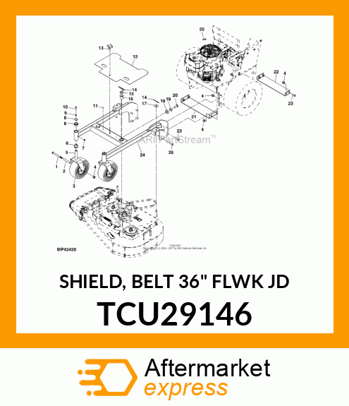 SHIELD, BELT 36" FLWK JD TCU29146