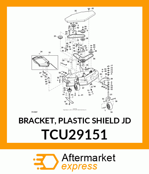 BRACKET, PLASTIC SHIELD JD TCU29151