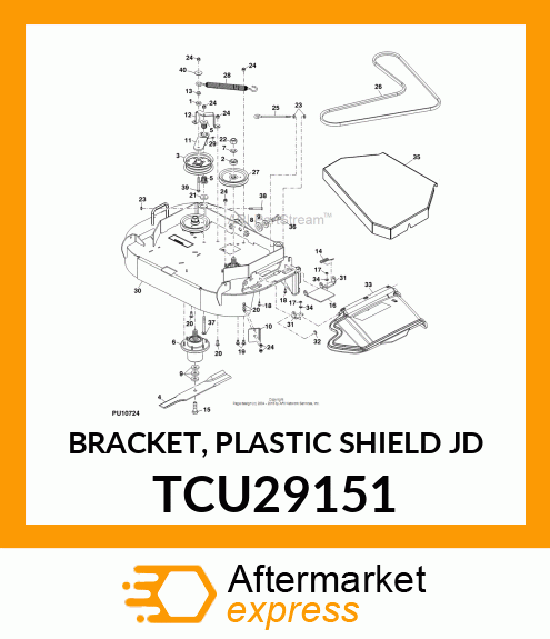 BRACKET, PLASTIC SHIELD JD TCU29151