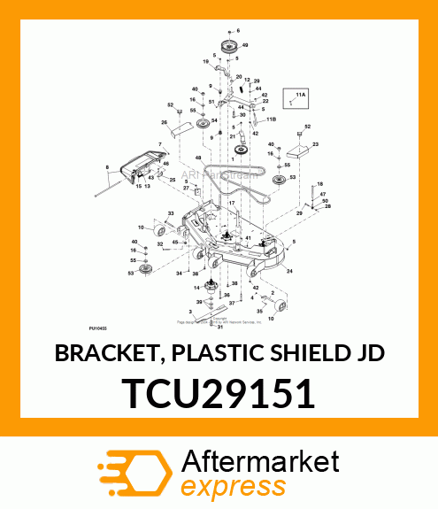 BRACKET, PLASTIC SHIELD JD TCU29151