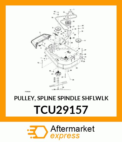 PULLEY, SPLINE SPINDLE SHFLWLK TCU29157