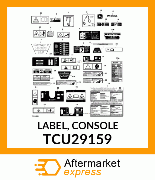 LABEL, CONSOLE TCU29159