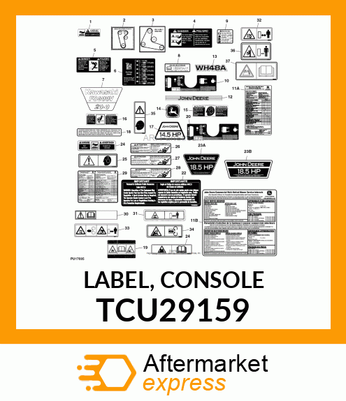 LABEL, CONSOLE TCU29159