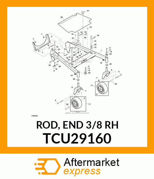 ROD, END 3/8 RH TCU29160