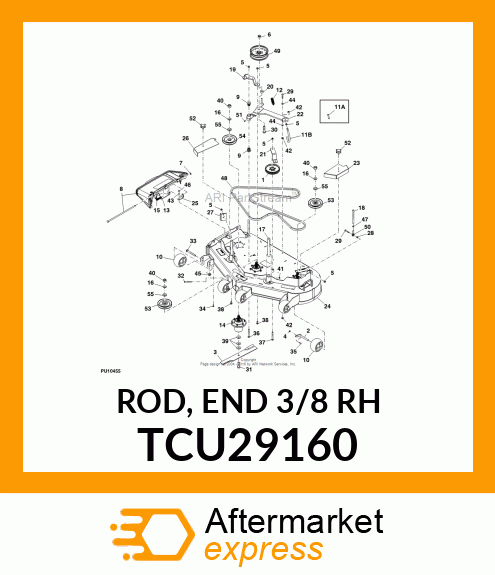 ROD, END 3/8 RH TCU29160