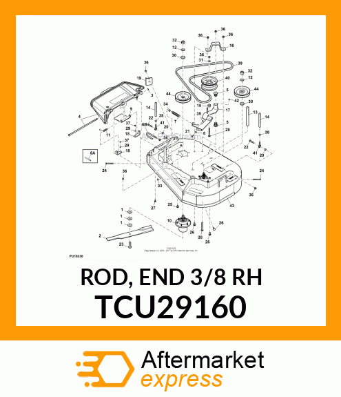 ROD, END 3/8 RH TCU29160