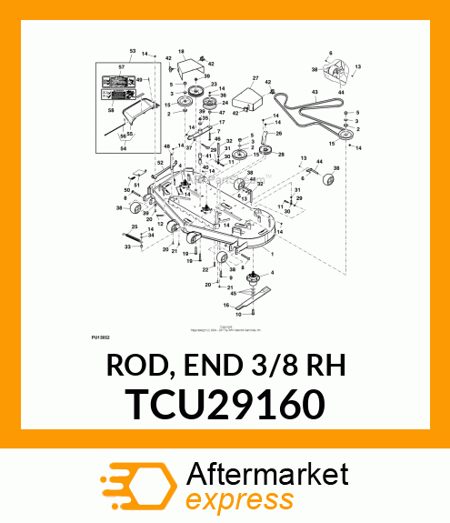 ROD, END 3/8 RH TCU29160