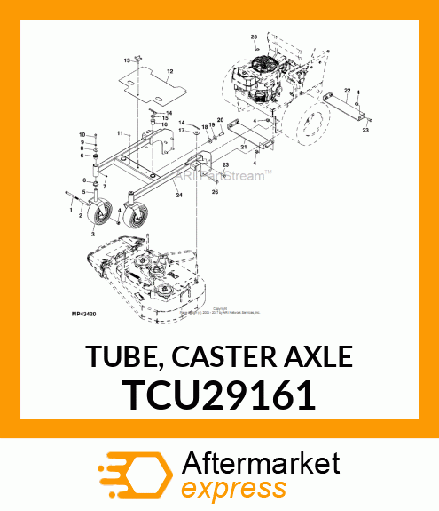 TUBE, CASTER AXLE TCU29161