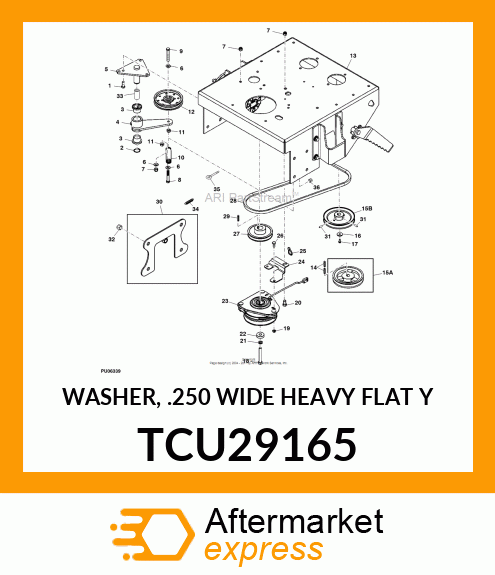 WASHER, .250 WIDE HEAVY FLAT Y TCU29165