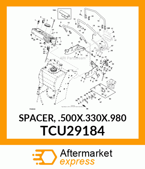 SPACER, .500X.330X.980 TCU29184