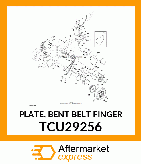 PLATE, BENT BELT FINGER TCU29256